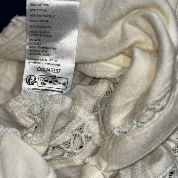 Urban Outfitters Nia Babydoll Cami Ivory• Boho, Size Small •EUC - Picture 7 of 10